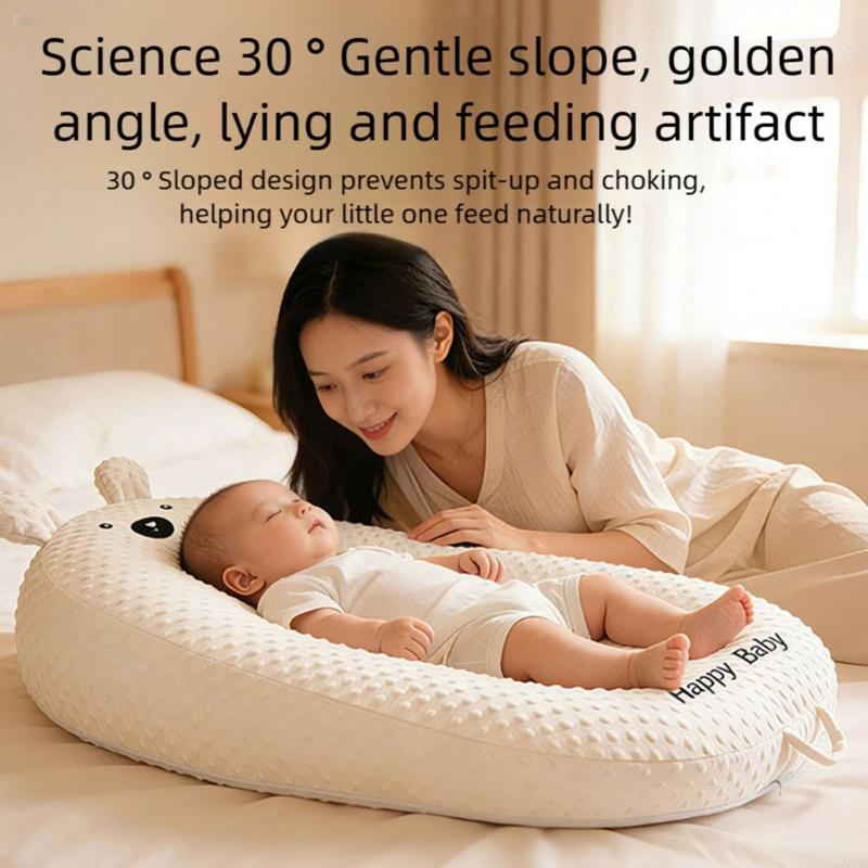 Nursing Pillow Breastfeeding - Almohada inclinada puntos para bebé, almohada